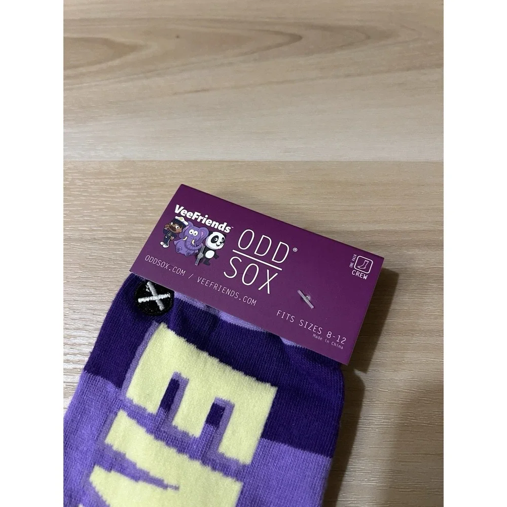 VeeFriends 3D Socks: Empathy‎ Elephant Size 8-12 Purple Vee Friends Odd Sox New